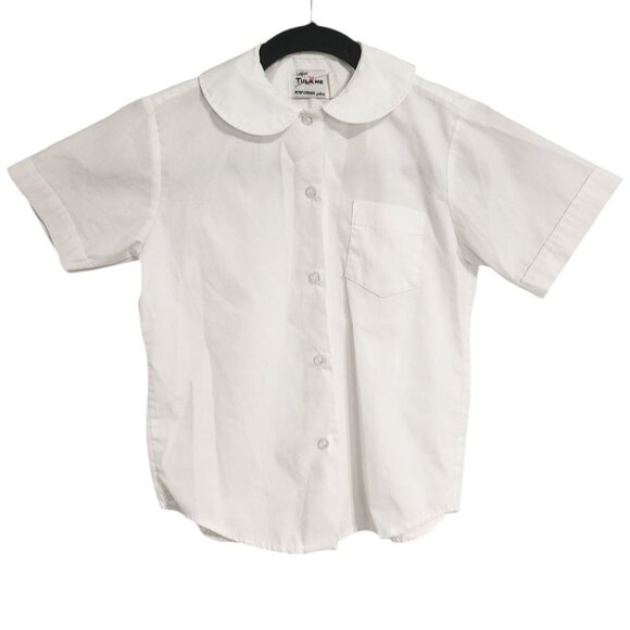 Miss Tulane White Peter Pan Collar Girls Blouse Size 08 - Picture 1 of 6